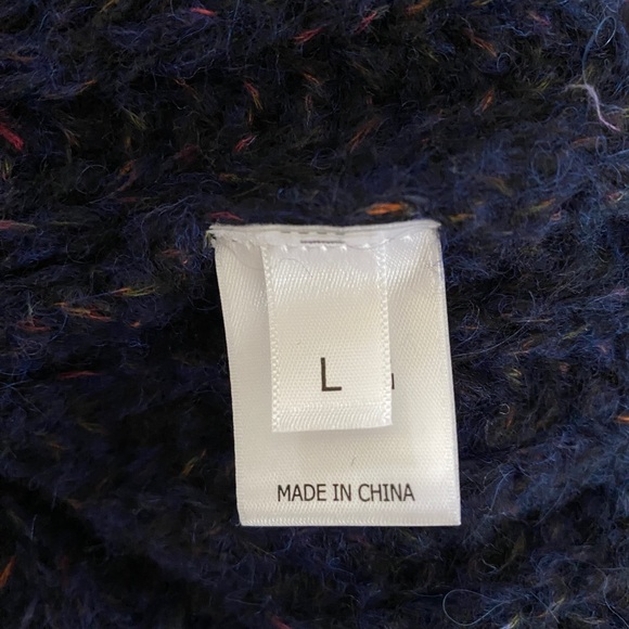 La Ligne Fuzzy Wuzzy V Neck Sweater, Navy, Large, Alpaca/wool/cotton (NWT) - Picture 13 of 16